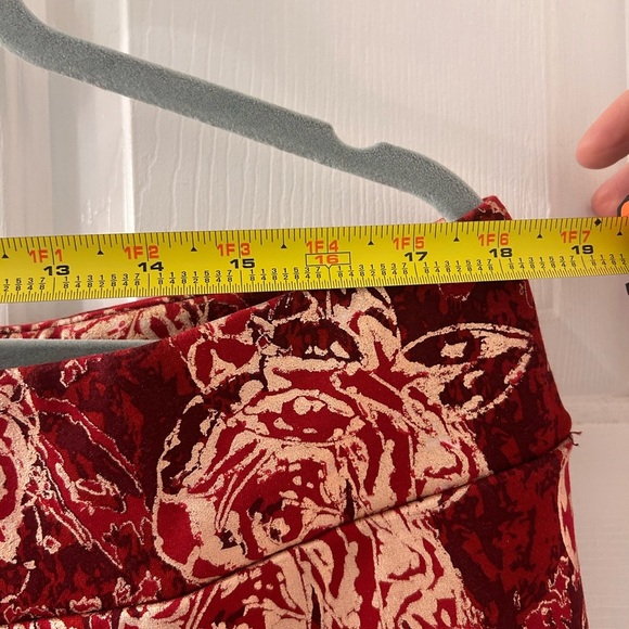 Soft Surroundings Red Gold Metallic Pull On Pants Sz XL Pet Holiday Office Party - Picture 5 of 8